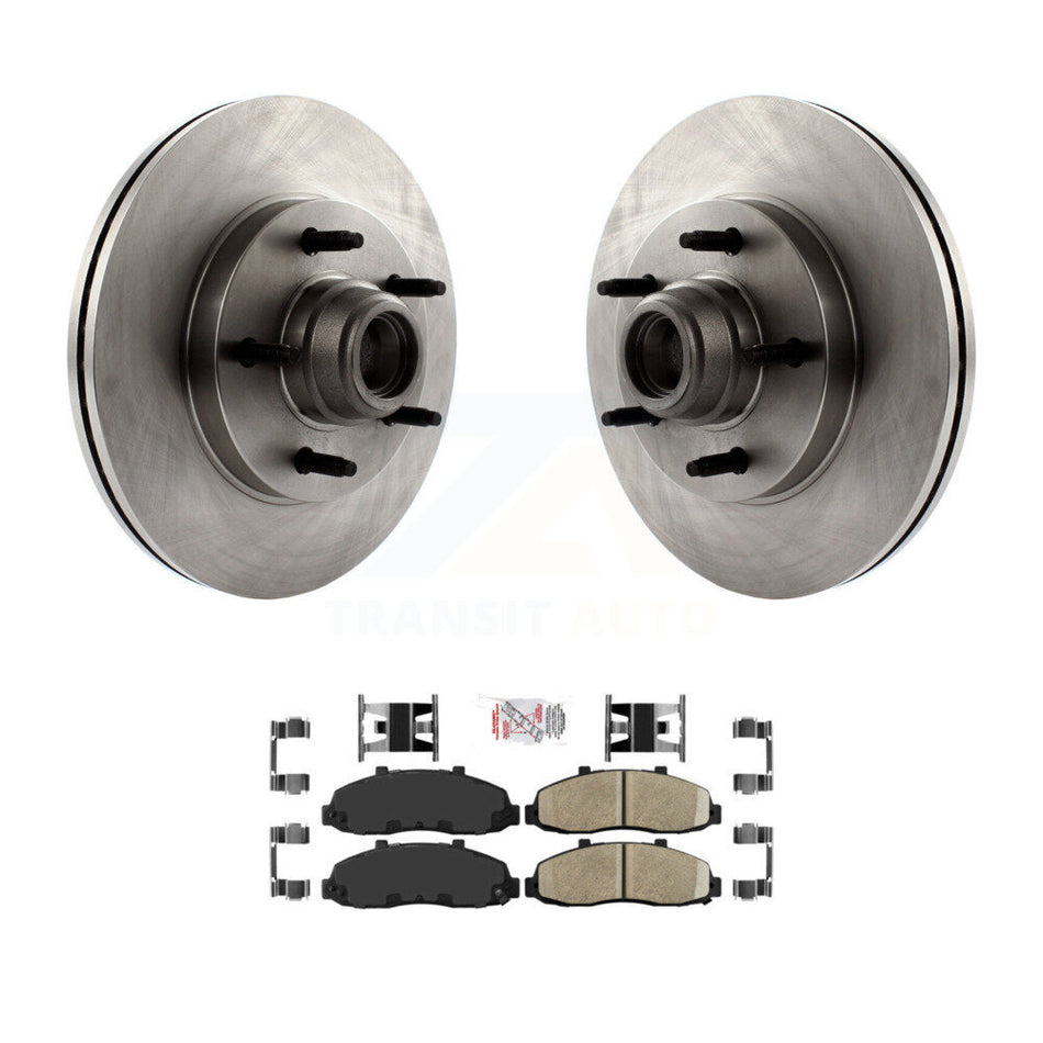 Front Disc Brake Rotors Hub Assembly And Ceramic Pads Kit For Ford F-150 K8A-100027