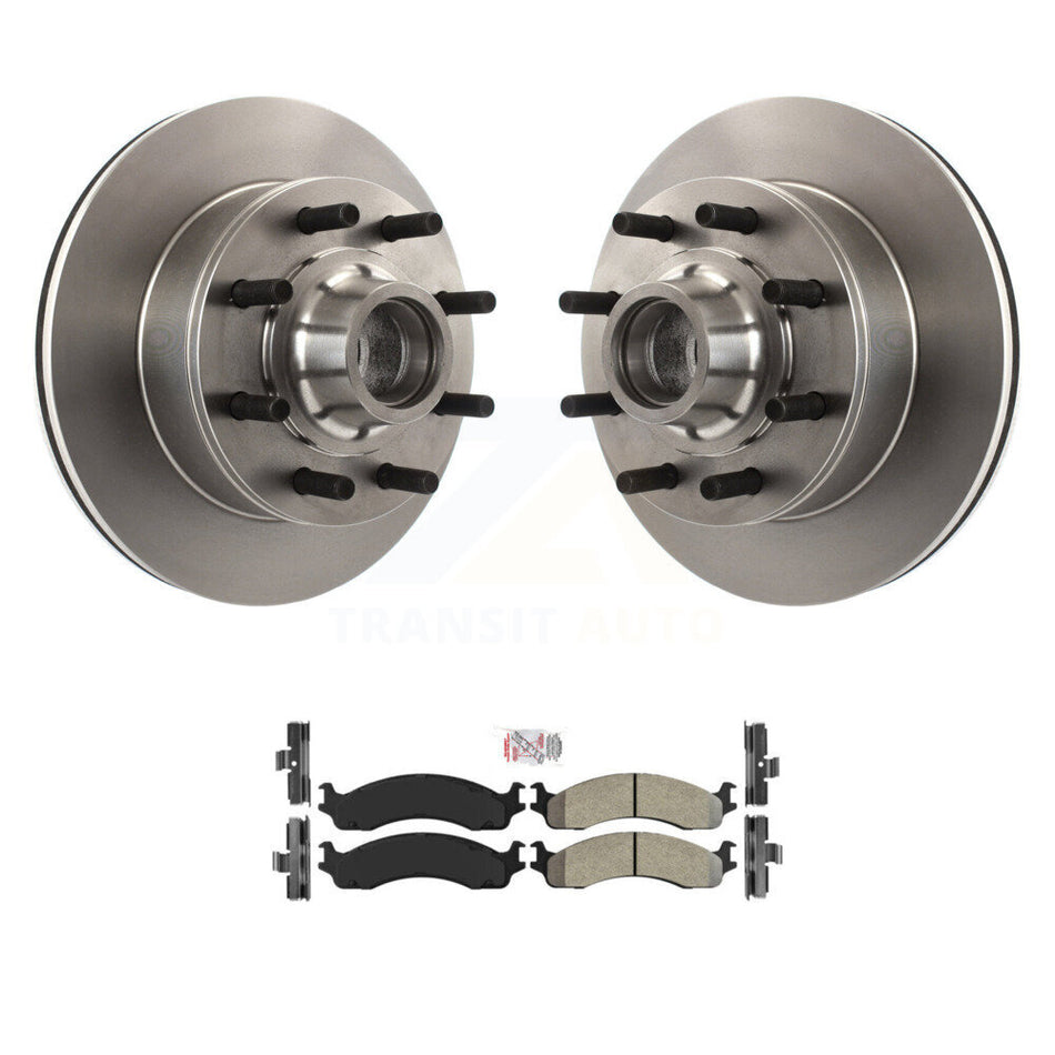 Front Brake Rotor & Semi-Metallic Pad Kit For Ford F-250 F-350 E-350 Econoline Super Duty K8A-100035