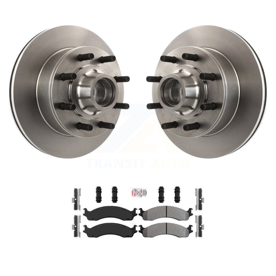 Front Brake Rotor & Semi-Metallic Pad Kit For Ford F-250 F-350 E-350 Econoline Super Duty K8A-100036