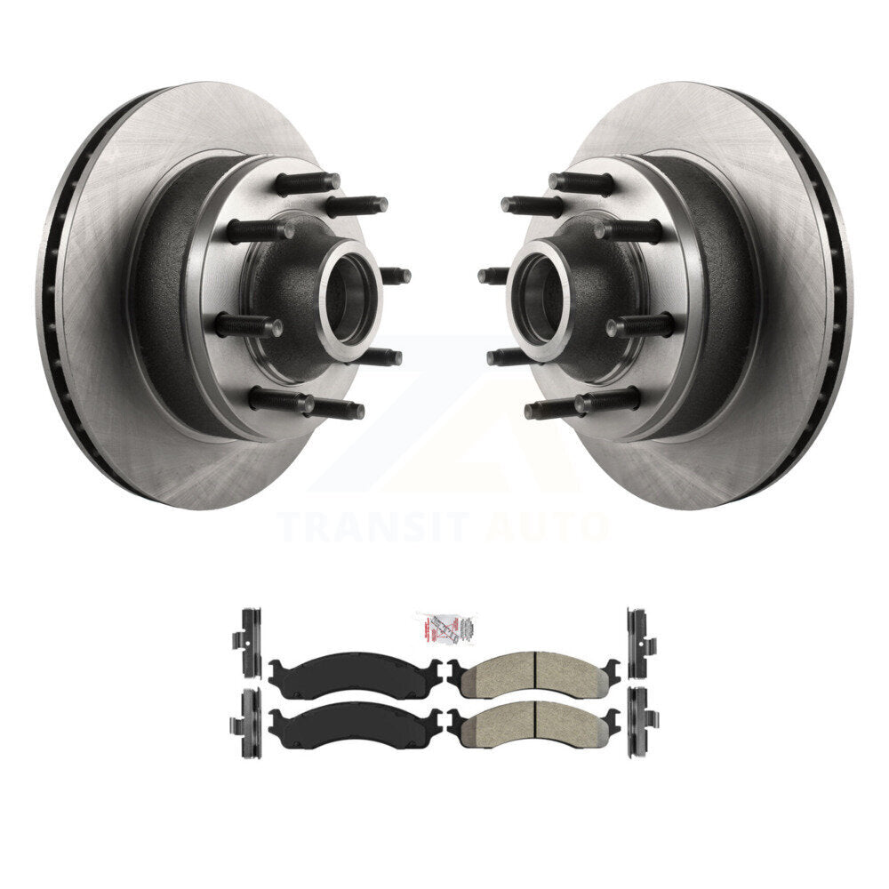 Front Brake Rotors & Semi-Metallic Pad Kit For Ford E-350 Super Duty E-250 Econoline Club K8A-100037
