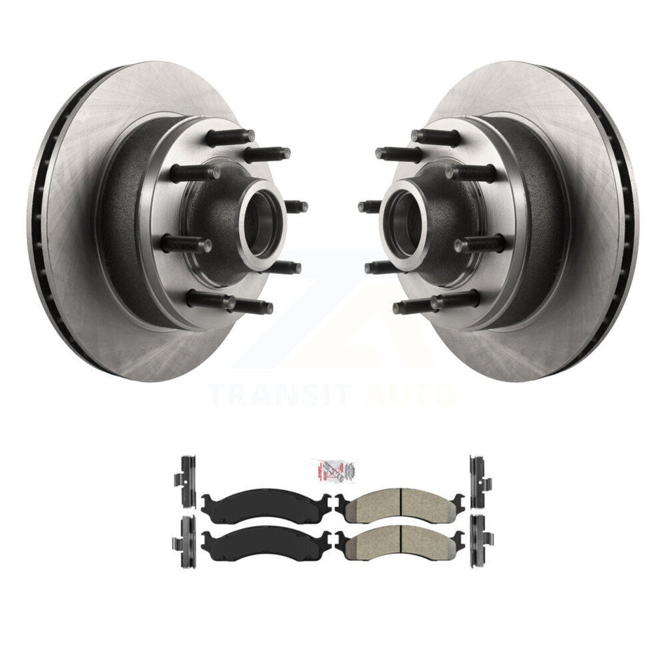 Front Brake Rotors & Semi-Metallic Pad Kit For Ford E-350 Super Duty E-250 Econoline Club K8A-100037
