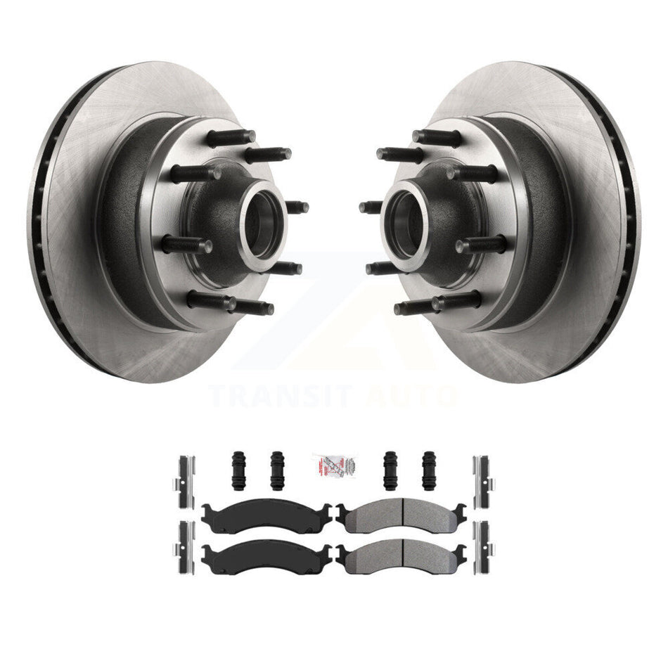 Front Brake Rotors & Semi-Metallic Pad Kit For Ford E-350 Super Duty E-250 Econoline Club K8A-100038