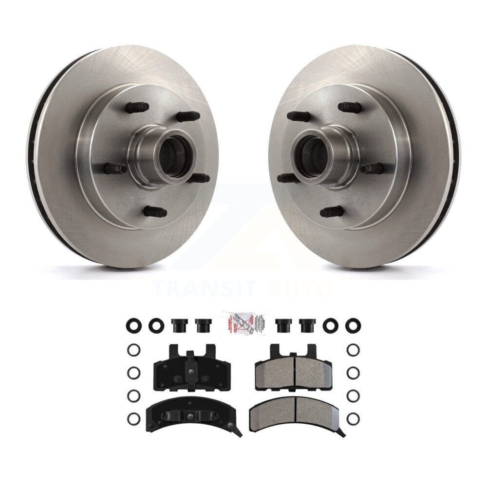 Front Disc Brake Rotors Hub And Semi-Metallic Pads Kit For 1994-1999 Dodge Ram 1500 RWD K8A-100040