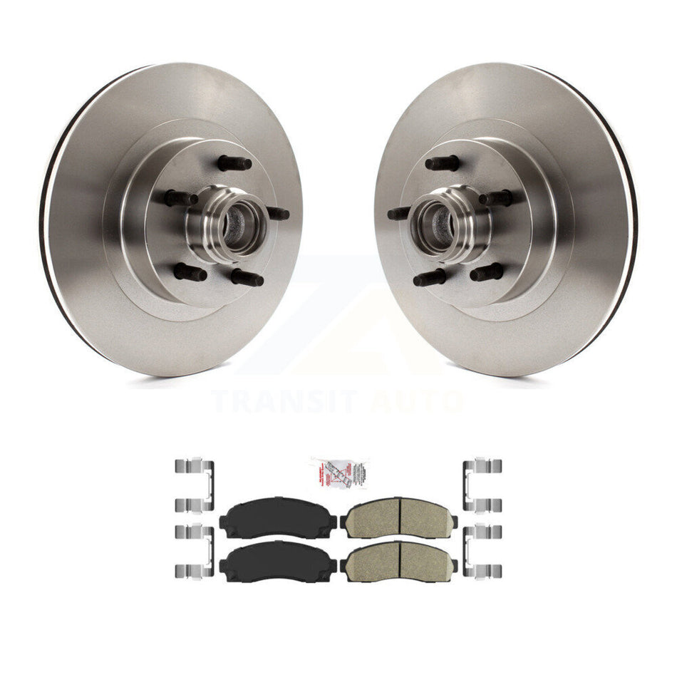 Front Disc Brake Rotors Hub Assembly And Ceramic Pad Kit For Ford Explorer Sport Trac RWD K8A-100065