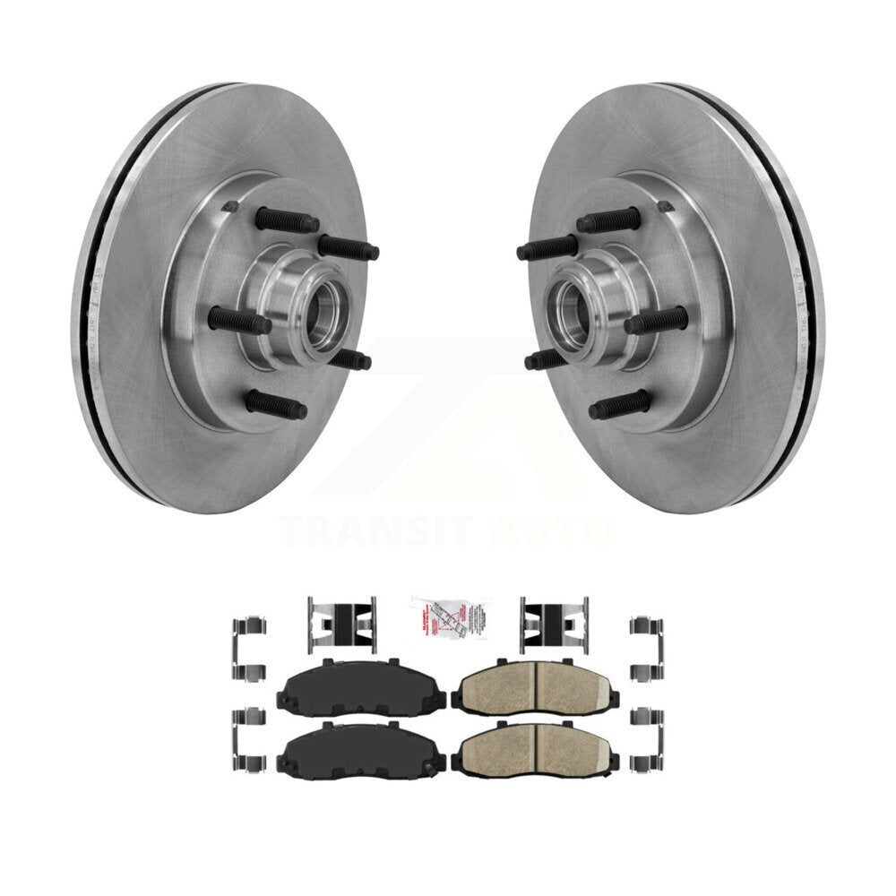 Front Disc Brake Rotors Hub Assembly And Ceramic Pads Kit For 2002-2003 Lincoln Blackwood K8A-100067