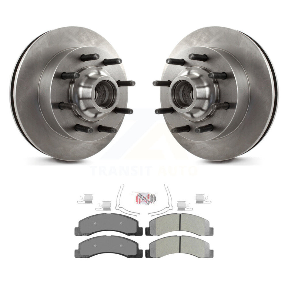 Front Disc Brake Rotors & Semi-Metallic Pad Kit For Ford F-350 Super Duty F-250 Excursion K8A-100068