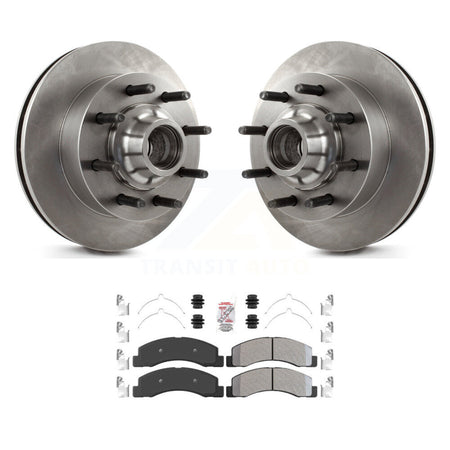 Front Disc Brake Rotors & Semi-Metallic Pad Kit For Ford F-350 Super Duty F-250 Excursion K8A-100069