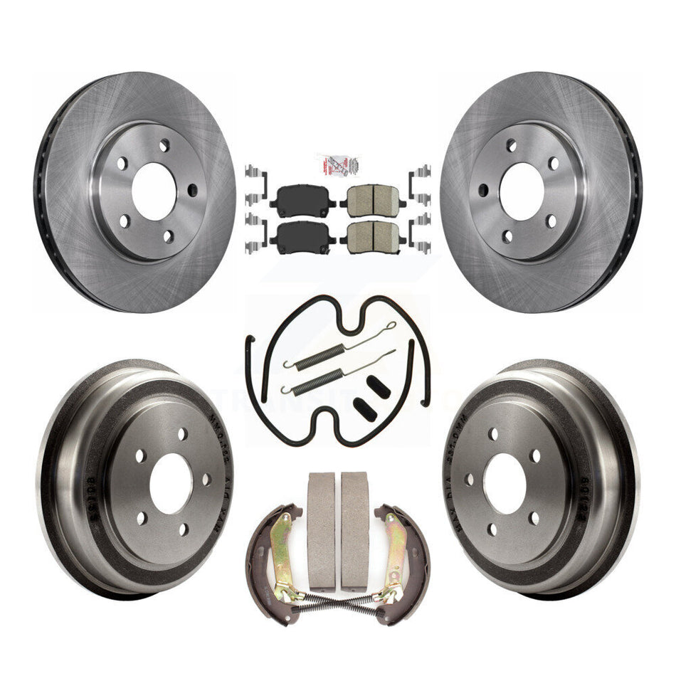 Front Rear Disc Brake Rotors Ceramic Pads And Drum Kit (7Pc) For Chevrolet Malibu K8A-100073