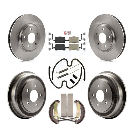 Front Rear Disc Brake Rotors Ceramic Pads And Drum Kit (7Pc) For Chevrolet Malibu K8A-100074