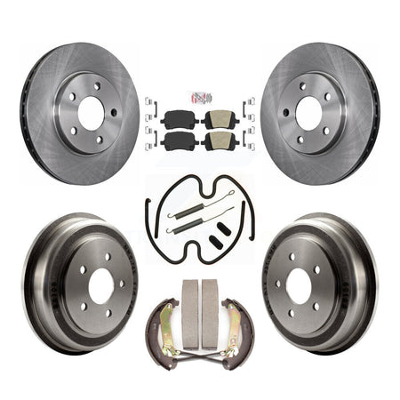 Front Rear Disc Brake Rotors Ceramic Pads And Drum Kit (7Pc) For Chevrolet Malibu K8A-100076
