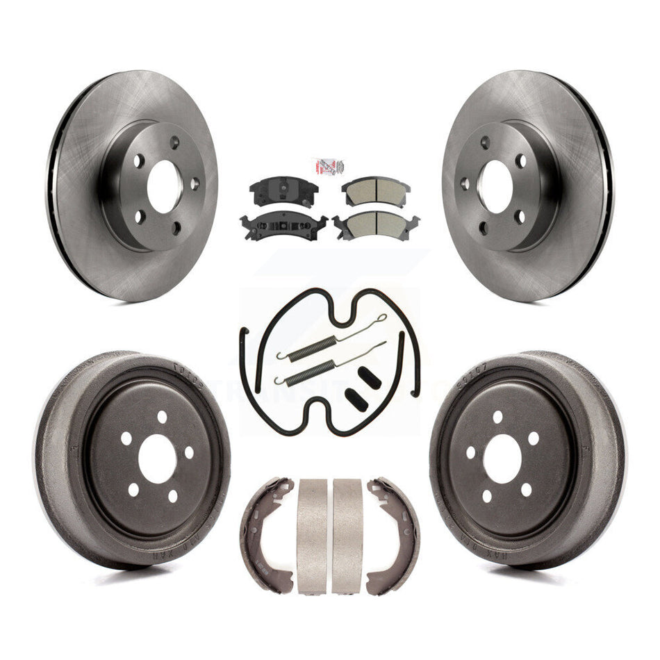 Front Rear Disc Brake Rotors Semi-Metallic Pads And Drum Kit (7Pc) For Chevrolet Cavalier K8A-100082