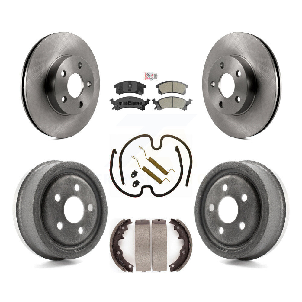 Front Rear Disc Brake Rotors Semi-Metallic Pads And Drum Kit (7Pc) For Pontiac Sunfire K8A-100083
