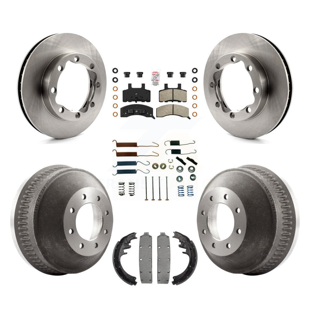Front Rear Brake Rotor Semi-Metallic Pad Drum Kit (7Pc) For 1988-1989 K3500 GMC Chevrolet K8A-100085
