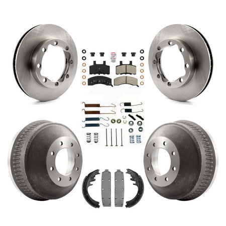 Front Rear Brake Rotor Semi-Metallic Pad Drum Kit (7Pc) For 1988-1989 K3500 GMC Chevrolet K8A-100085