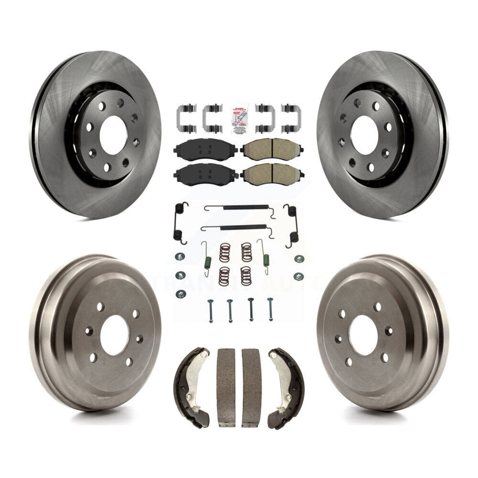 Front Rear Brake Rotors Semi-Metallic Pad Drum Kit (7Pc) For Chevrolet Aveo Pontiac Aveo5 K8A-100087
