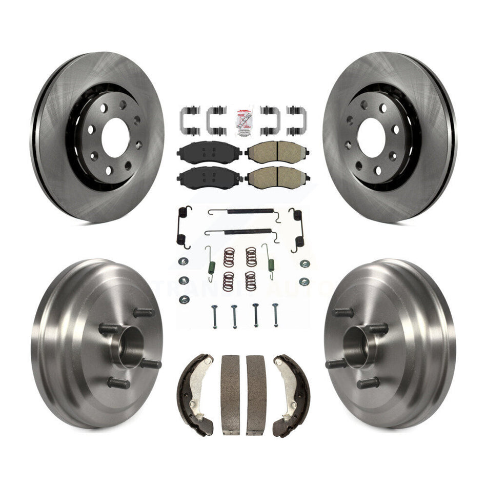 Front Rear Brake Rotors Semi-Metallic Pad Drum Kit (7Pc) For Chevrolet Aveo Pontiac Aveo5 K8A-100088