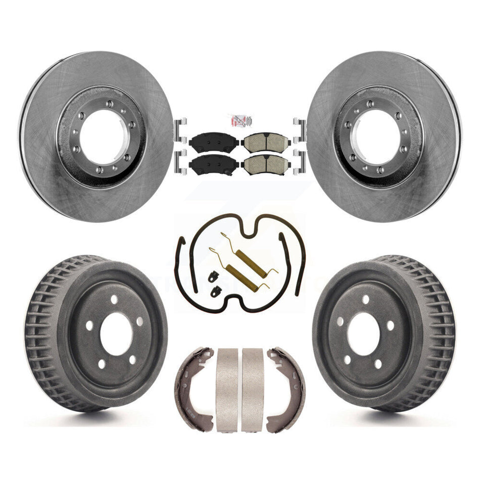 Front Rear Brake Rotor Ceramic Pad Drum Kit (7Pc) For Pontiac Montana Buick Century Trans K8A-100089