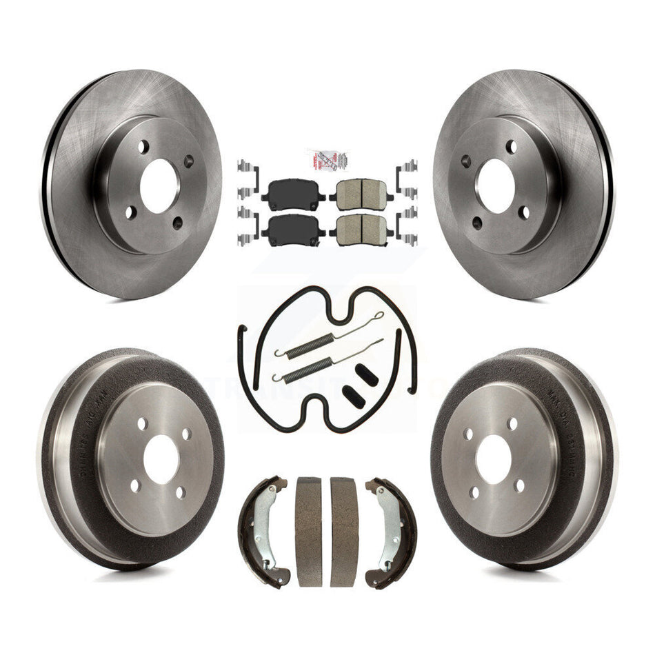 Front Rear Brake Rotor Ceramic Pad & Drum Kit (7Pc) For 07-08 Pontiac G5 Disc rear brakes K8A-100091