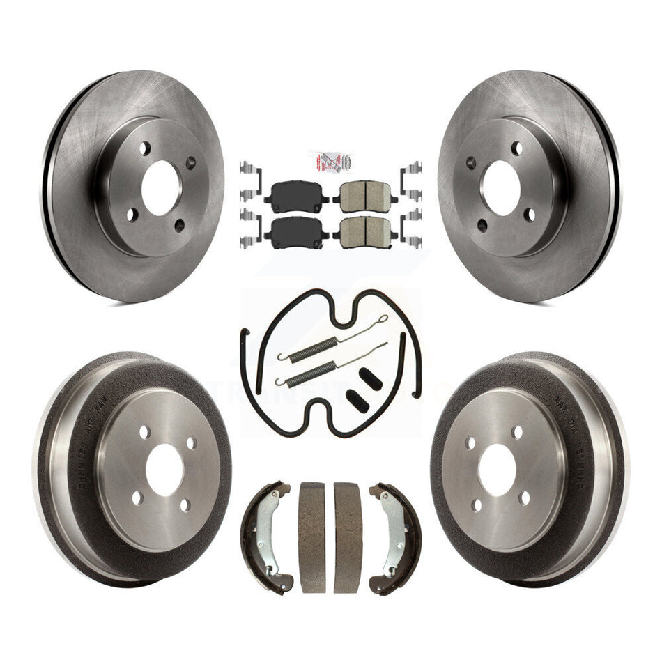 Front Rear Brake Rotor Ceramic Pad & Drum Kit (7Pc) For 07-08 Pontiac G5 Disc rear brakes K8A-100091