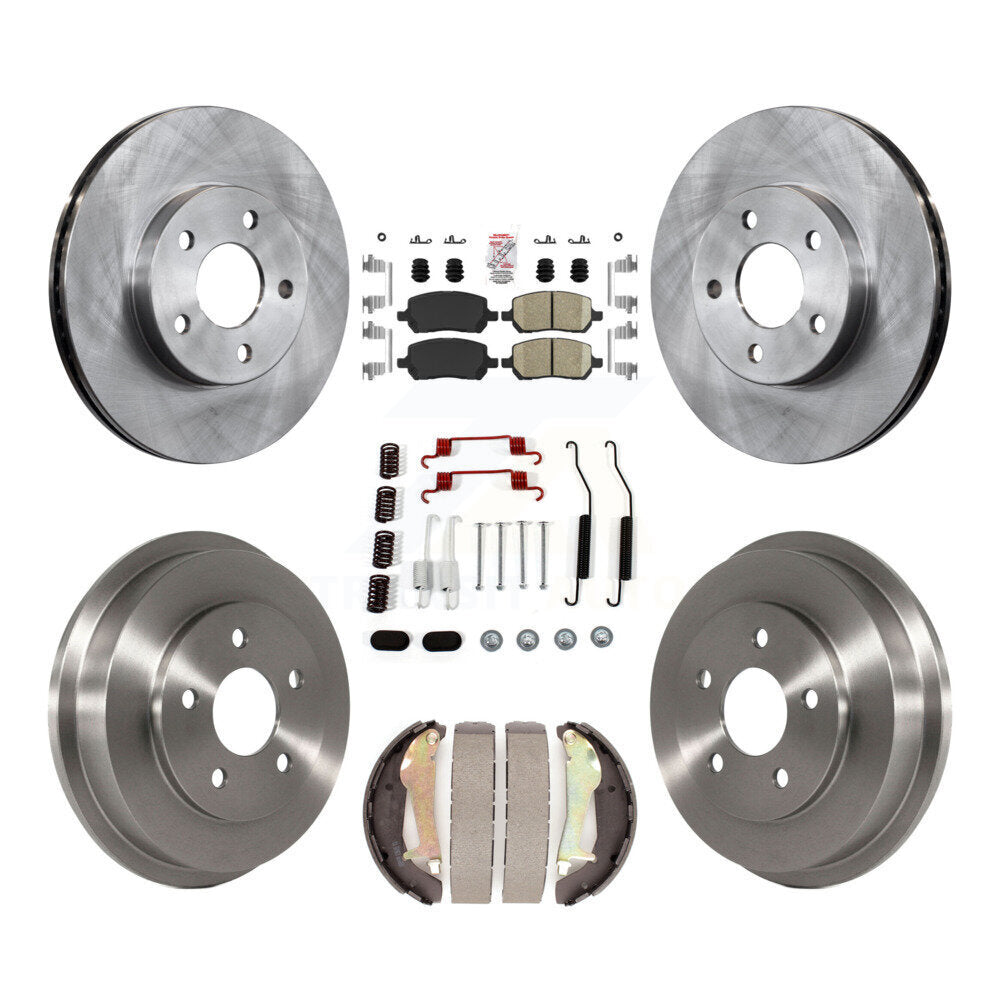 Front Rear Disc Brake Rotors Ceramic Pad & Drum Kit (7Pc) For Chevrolet Cobalt Pontiac G5 K8A-100093