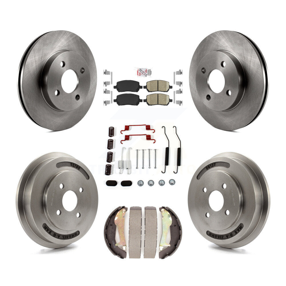 Front Rear Disc Brake Rotors Ceramic Pad & Drum Kit (7Pc) For Chevrolet Cobalt Pontiac G5 K8A-100094