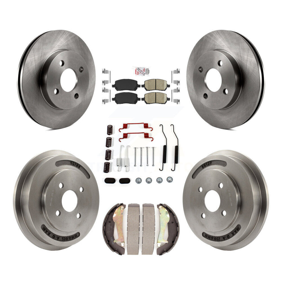 Front Rear Disc Brake Rotors Ceramic Pad & Drum Kit (7Pc) For Chevrolet Cobalt Pontiac G5 K8A-100094