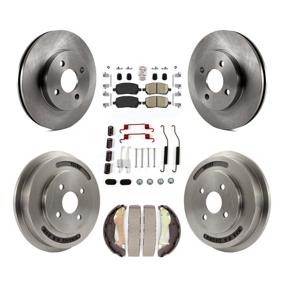 Front Rear Disc Brake Rotors Ceramic Pad & Drum Kit (7Pc) For Chevrolet Cobalt Pontiac G5 K8A-100095