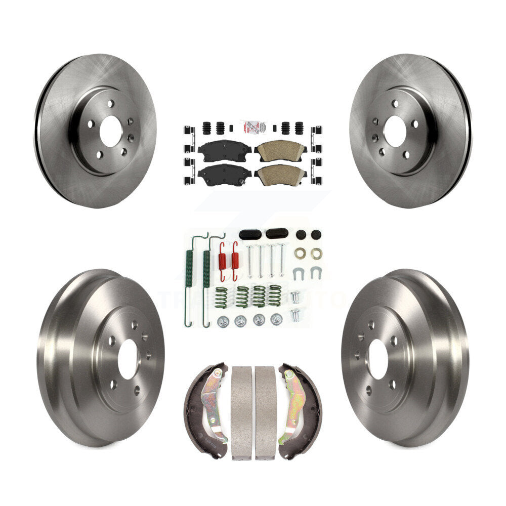Front Rear Disc Brake Rotor Ceramic Pad & Drum Kit (7Pc) For 2013-2014 Chevrolet Sonic RS K8A-100103