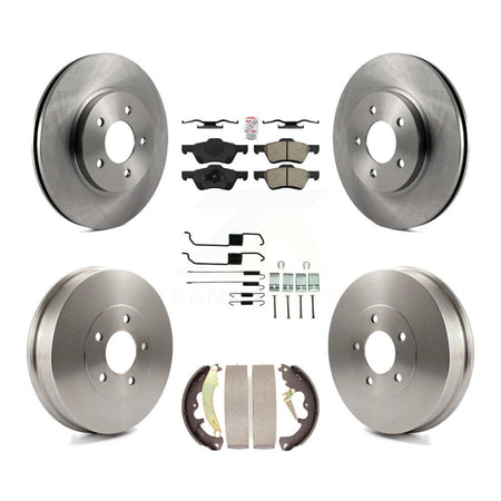 Front Rear Brake Rotor Semi-Metallic Pad & Drum Kit (7Pc) For Ford Escape Mercury Mariner K8A-100114