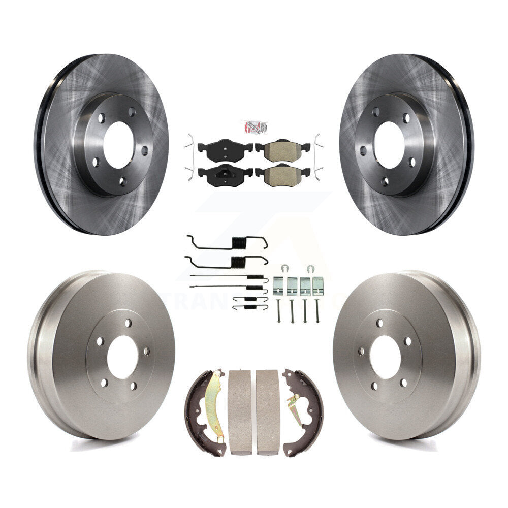 Front Rear Brake Rotor Semi-Metallic Pad & Drum Kit (7Pc) For Ford Escape Mercury Mariner K8A-100115
