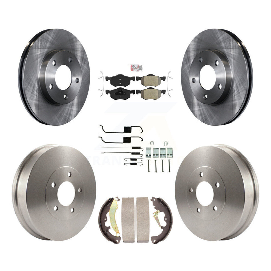 Front Rear Brake Rotor Semi-Metallic Pad & Drum Kit (7Pc) For Ford Escape Mercury Mariner K8A-100115
