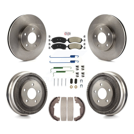 Front Rear Disc Brake Rotors Semi-Metallic Pads And Drum Kit (7Pc) For Pontiac Aztek K8A-100120