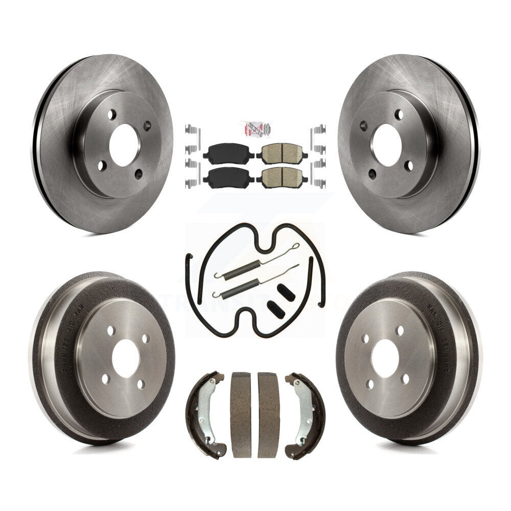 Front Rear Brake Rotor Ceramic Pad Drum Kit (7Pc) For Pontiac Chevrolet Cobalt Saturn Ion K8A-100122