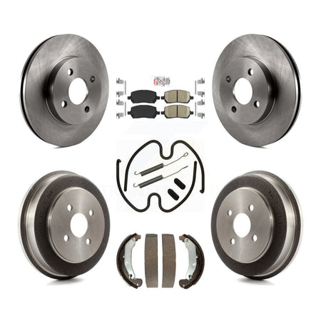 Front Rear Brake Rotor Ceramic Pad Drum Kit (7Pc) For Pontiac Chevrolet Cobalt Saturn Ion K8A-100122