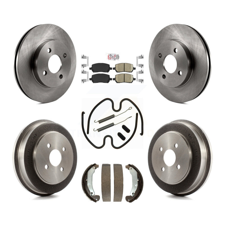Front Rear Brake Rotor Ceramic Pad Drum Kit (7Pc) For Pontiac Chevrolet Cobalt Saturn Ion K8A-100122