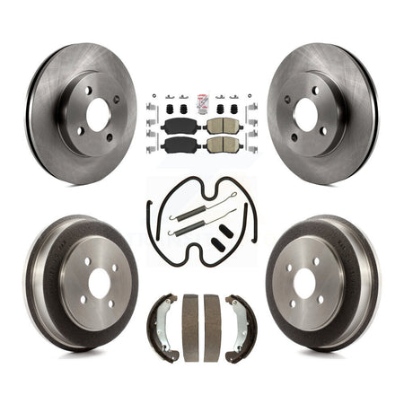 Front Rear Brake Rotor Ceramic Pad Drum Kit (7Pc) For Pontiac Chevrolet Cobalt Saturn Ion K8A-100123