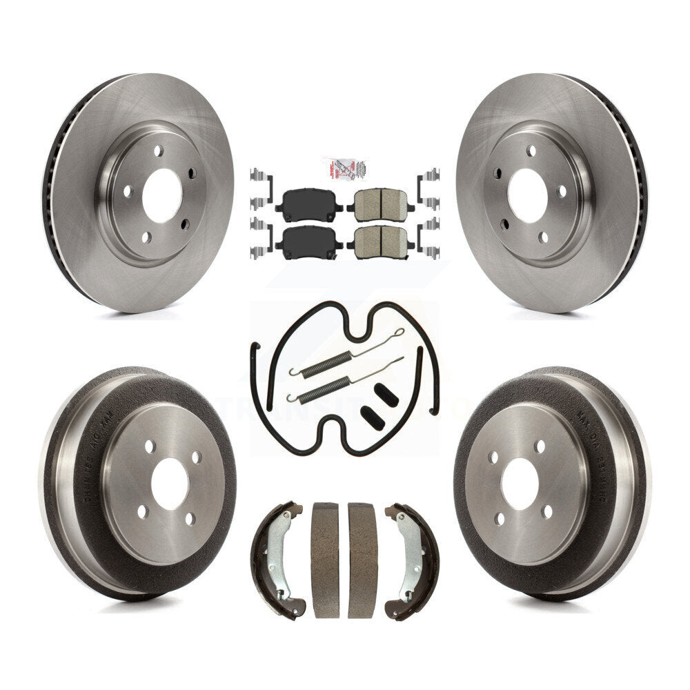 Front Rear Disc Brake Rotors Ceramic Pads And Drum Kit (7Pc) For Pontiac Pursuit K8A-100126