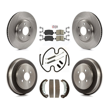 Front Rear Disc Brake Rotors Ceramic Pads And Drum Kit (7Pc) For Pontiac Pursuit K8A-100126