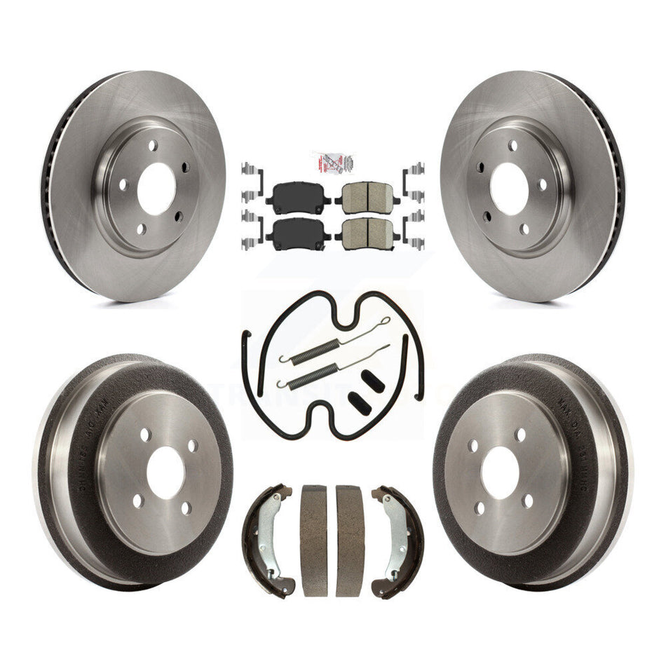 Front Rear Disc Brake Rotors Ceramic Pads And Drum Kit (7Pc) For Pontiac Pursuit K8A-100126