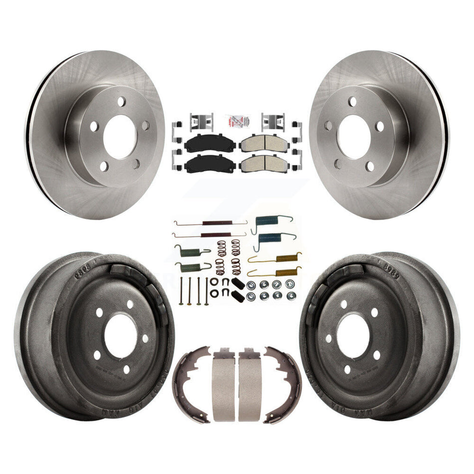 Front Rear Brake Rotor Semi-Metallic Pad Drum Kit (7Pc) For Ford Ranger Mazda B4000 B3000 K8A-100129