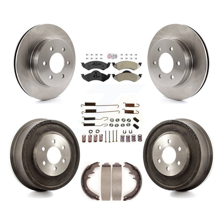 Front Rear Disc Brake Rotor Semi-Metallic Pad And Drum Kit (7Pc) For Dodge Dakota Durango K8A-100133