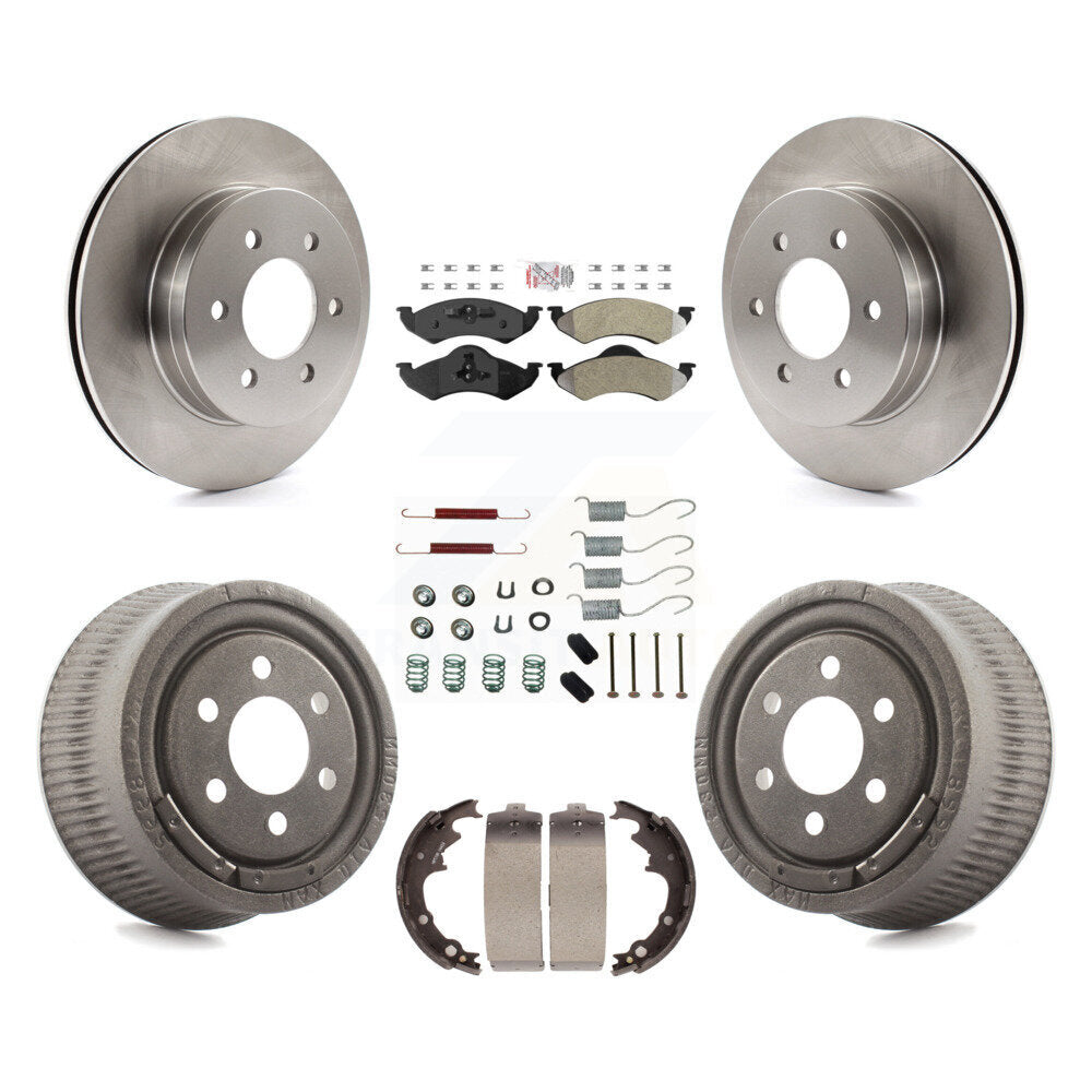 Front Rear Disc Brake Rotors Semi-Metallic Pads And Drum Kit (7Pc) For Dodge Dakota K8A-100134