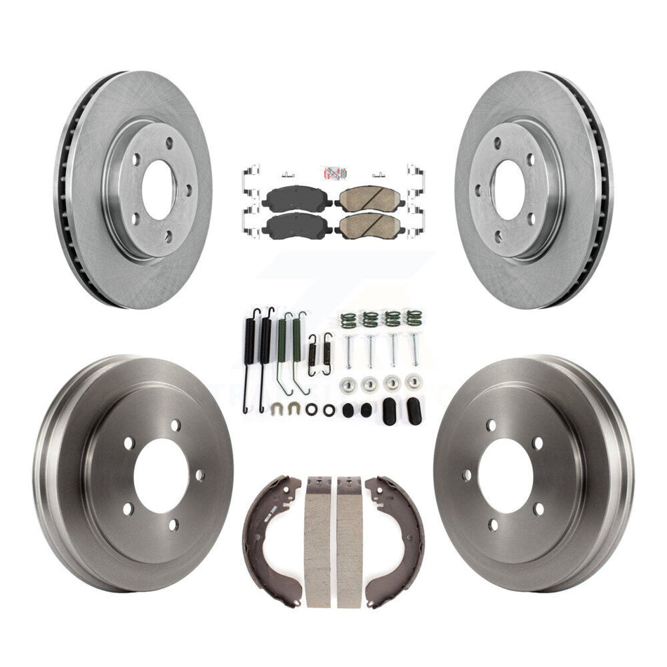 Front Rear Disc Brake Rotors Ceramic Pads And Drum Kit (7Pc) For Dodge Caliber K8A-100138