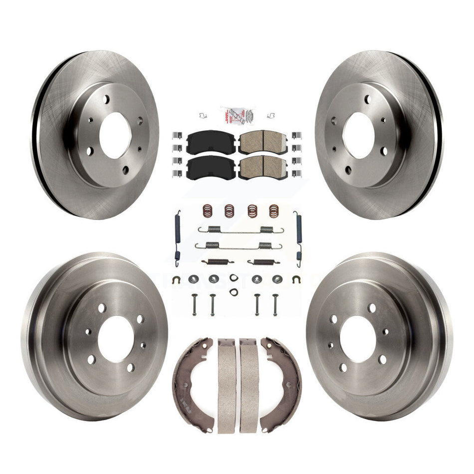 Front Rear Disc Brake Rotors Ceramic Pads And Drum Kit (7Pc) For Mitsubishi Lancer K8A-100145