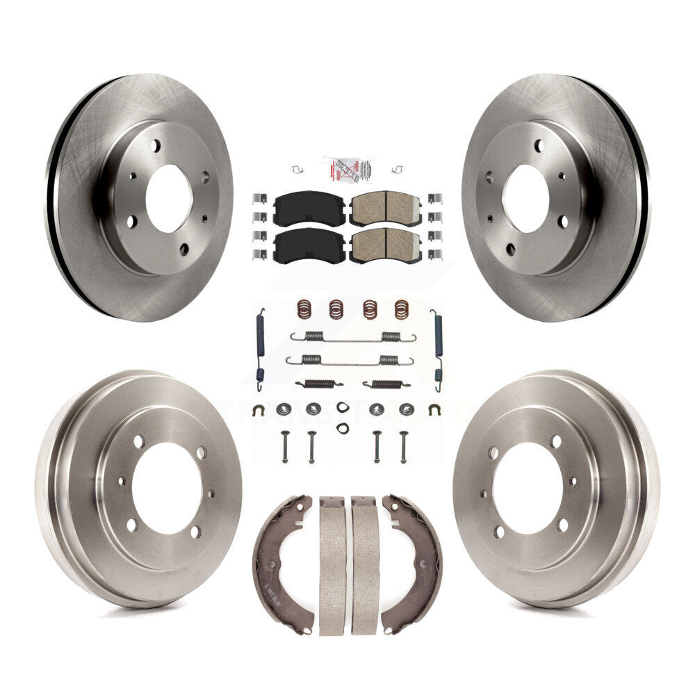 Front Rear Disc Brake Rotors Ceramic Pads And Drum Kit (7Pc) For Mitsubishi Lancer K8A-100146