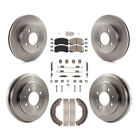 Front Rear Disc Brake Rotors Ceramic Pads And Drum Kit (7Pc) For Mitsubishi Lancer K8A-100147