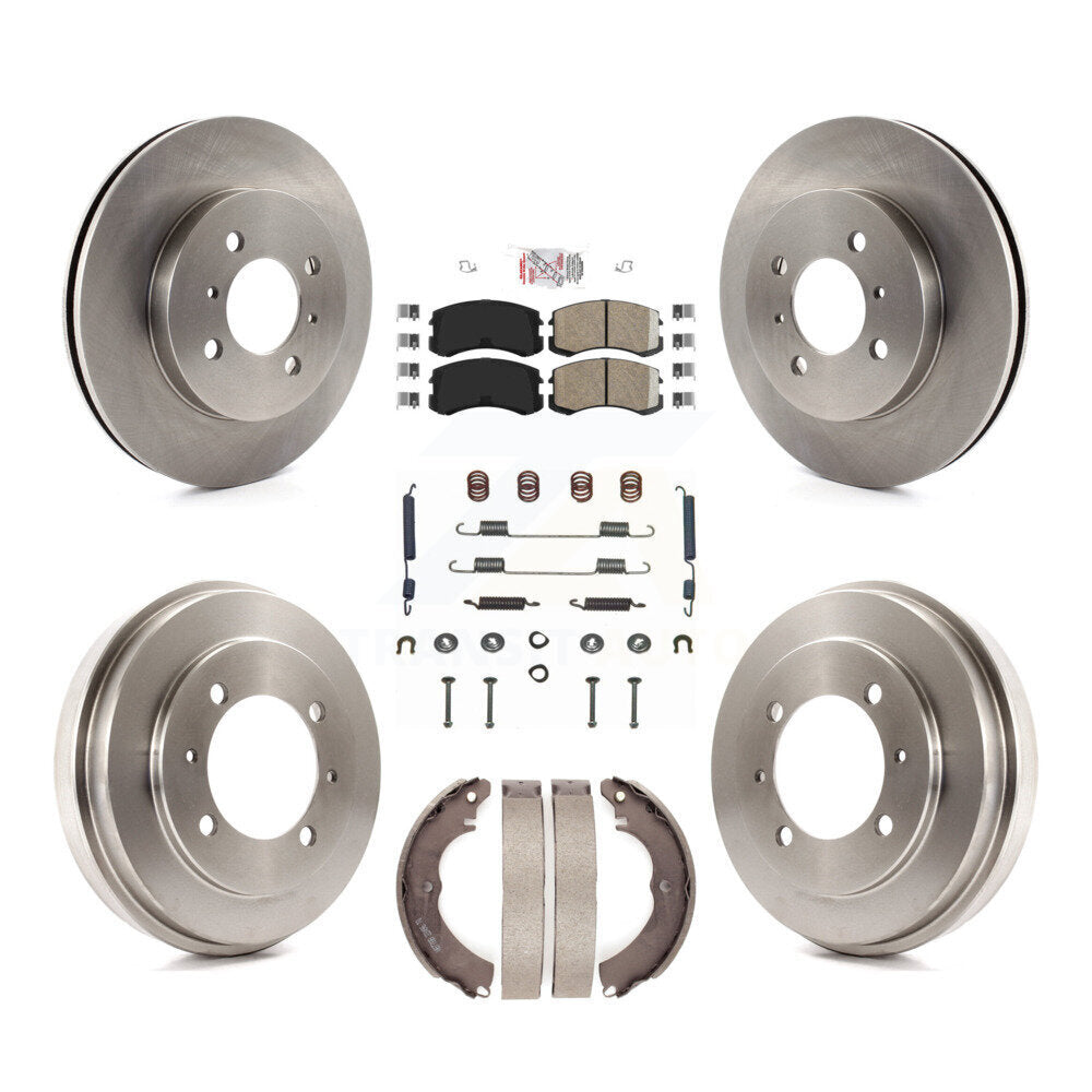 Front Rear Disc Brake Rotors Ceramic Pads And Drum Kit (7Pc) For Mitsubishi Lancer ES K8A-100148