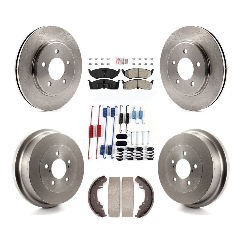 Front Rear Brake Rotors Semi-Metallic Pad Drum Kit (7Pc) For Dodge Caravan Grand Plymouth K8A-100151