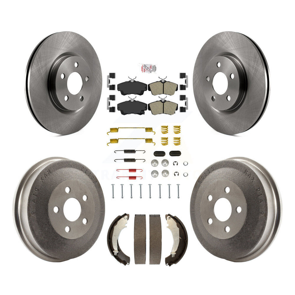 Front Rear Disc Brake Rotors Semi-Metallic Pad And Drum Kit (7Pc) For Chrysler PT Cruiser K8A-100157