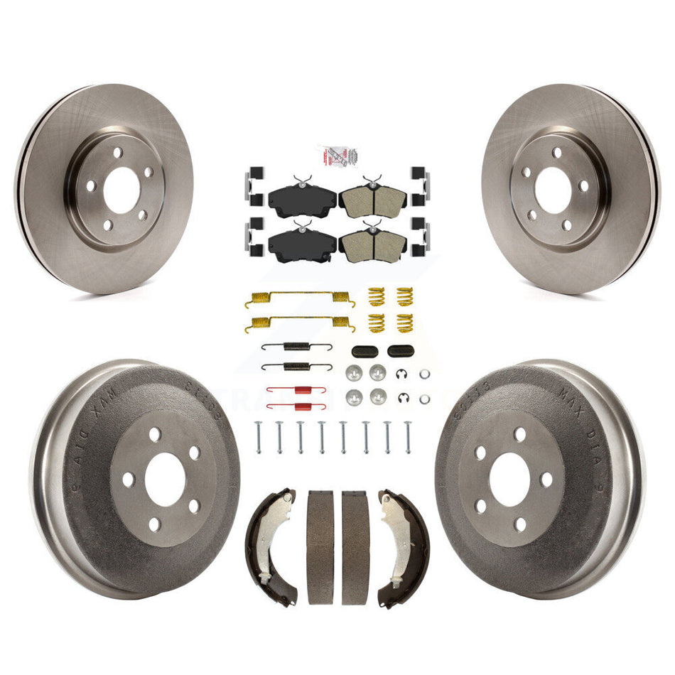 Front Rear Disc Brake Rotors Semi-Metallic Pad And Drum Kit (7Pc) For Chrysler PT Cruiser K8A-100158